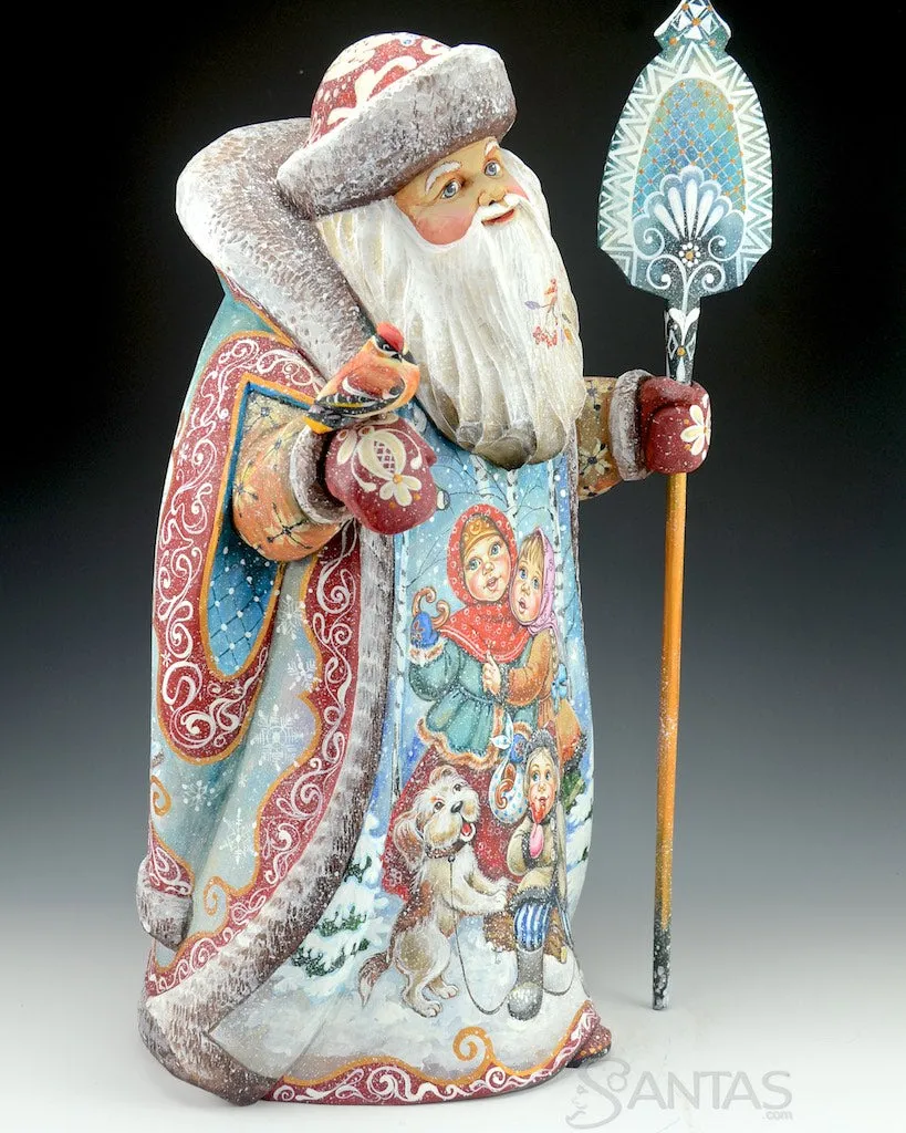 Large Scenic Santa with Children and Animals