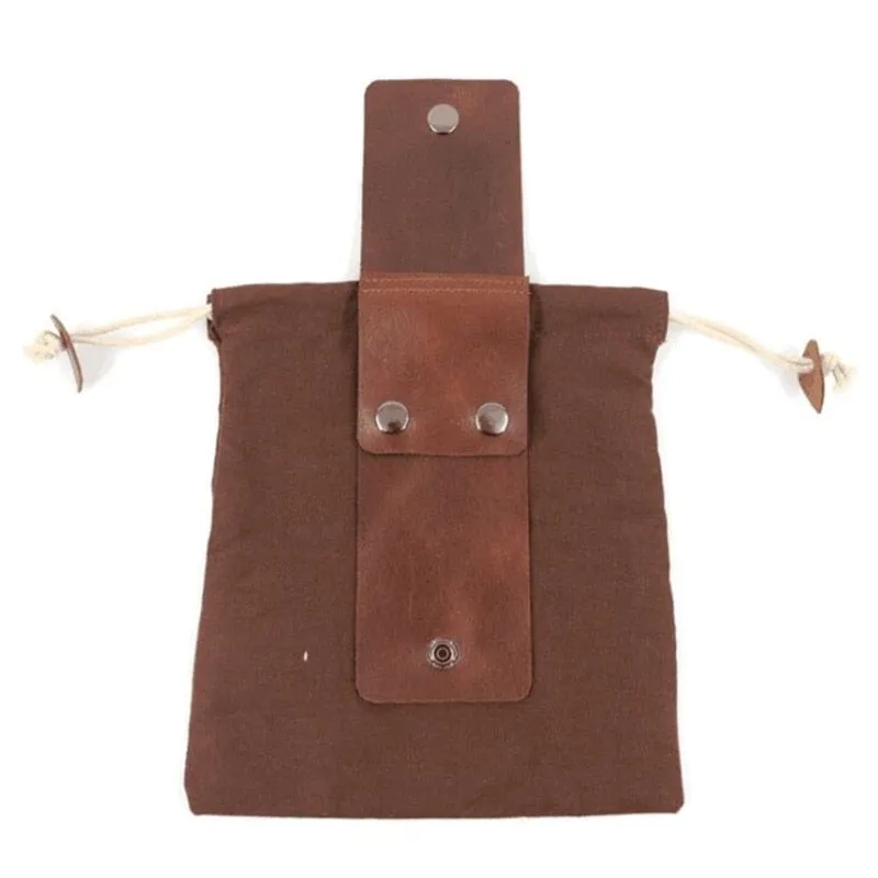 Leather & Waxed Canvas Viking Foraging Pouch Belt Bag