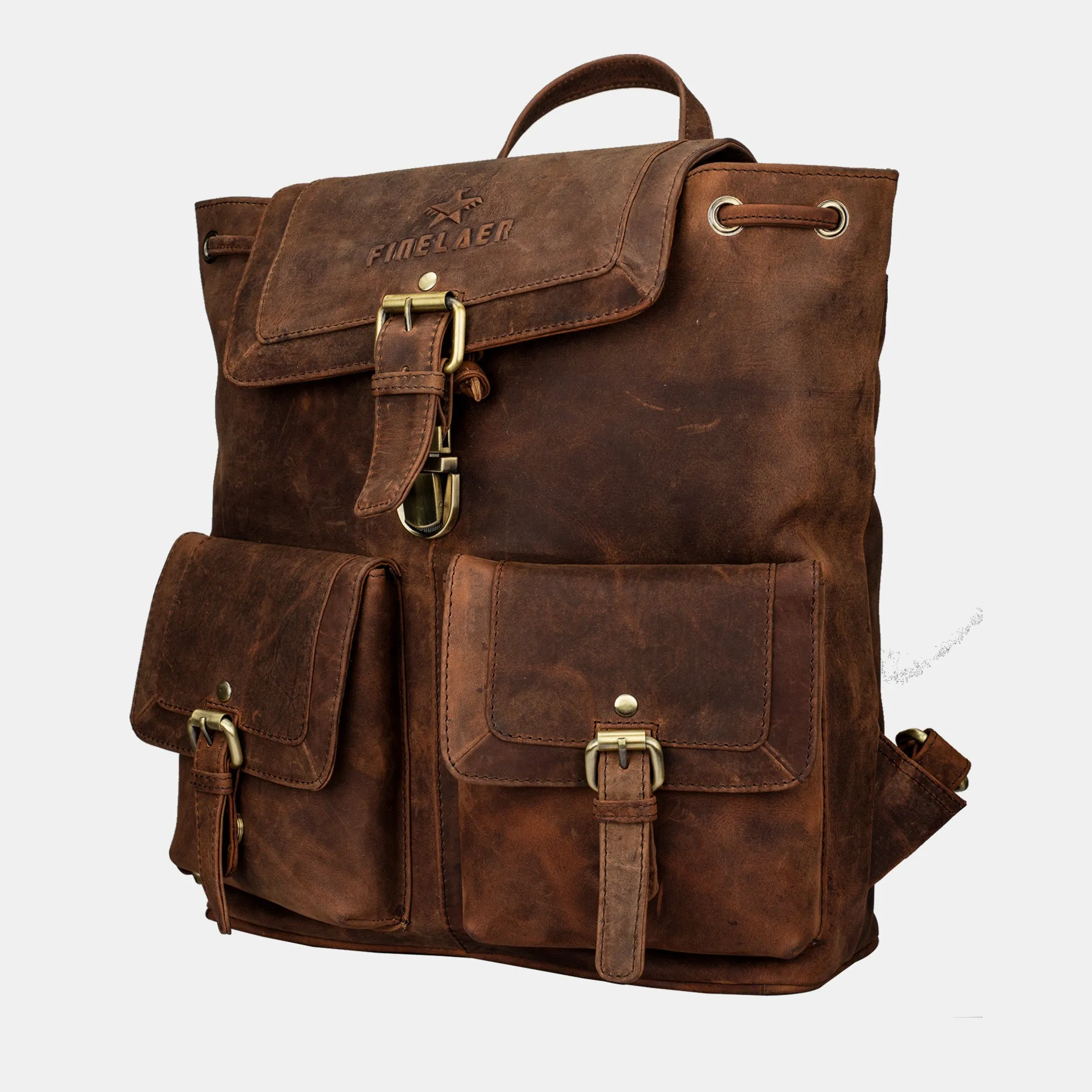 Leather Hiking Backpack Purse