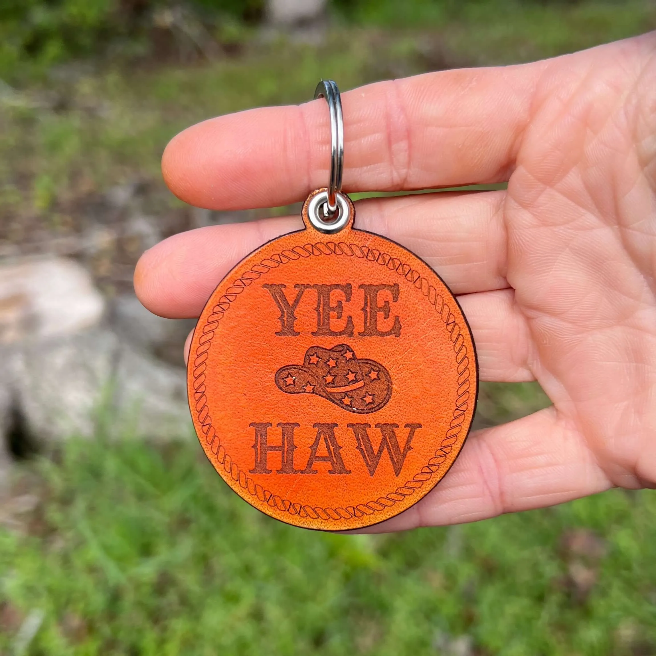 Leather Western Key Chain and Bag Charm