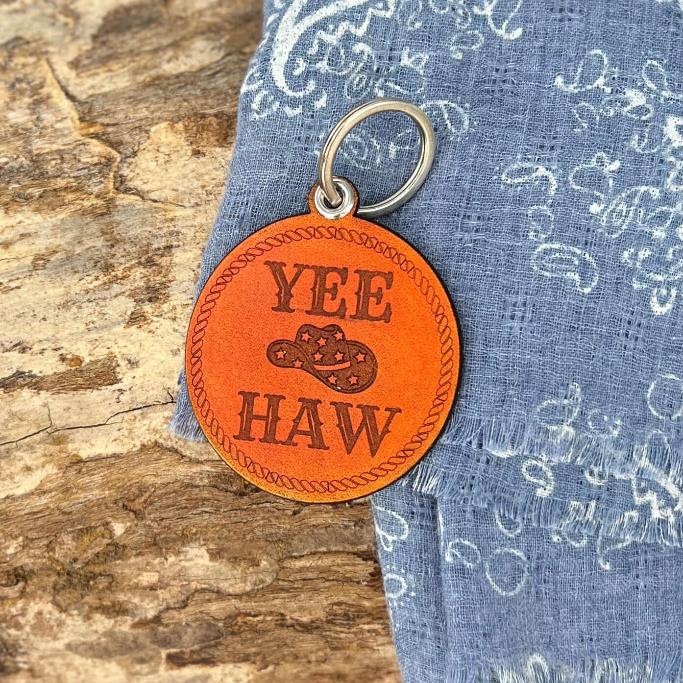 Leather Western Key Chain and Bag Charm