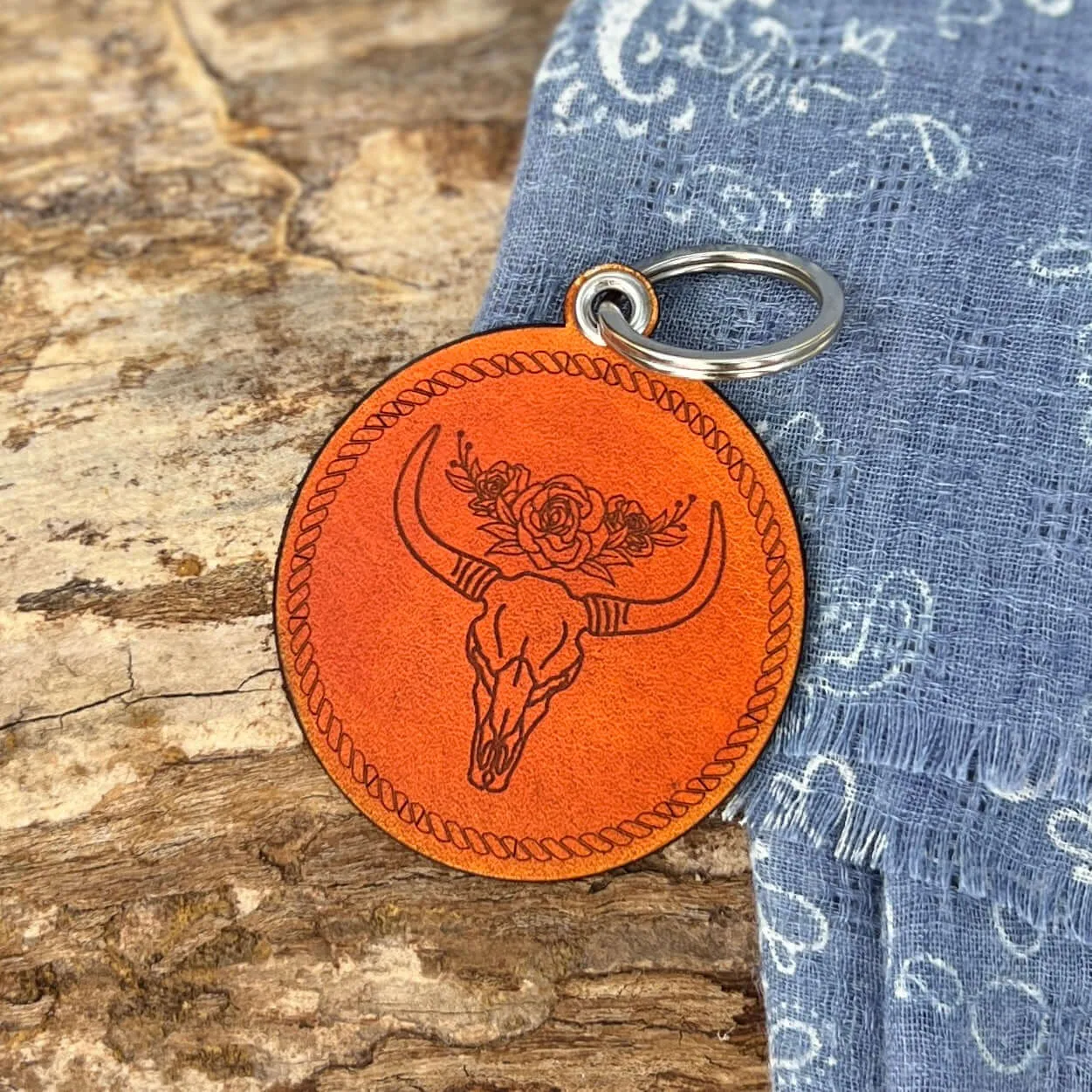 Leather Western Key Chain and Bag Charm