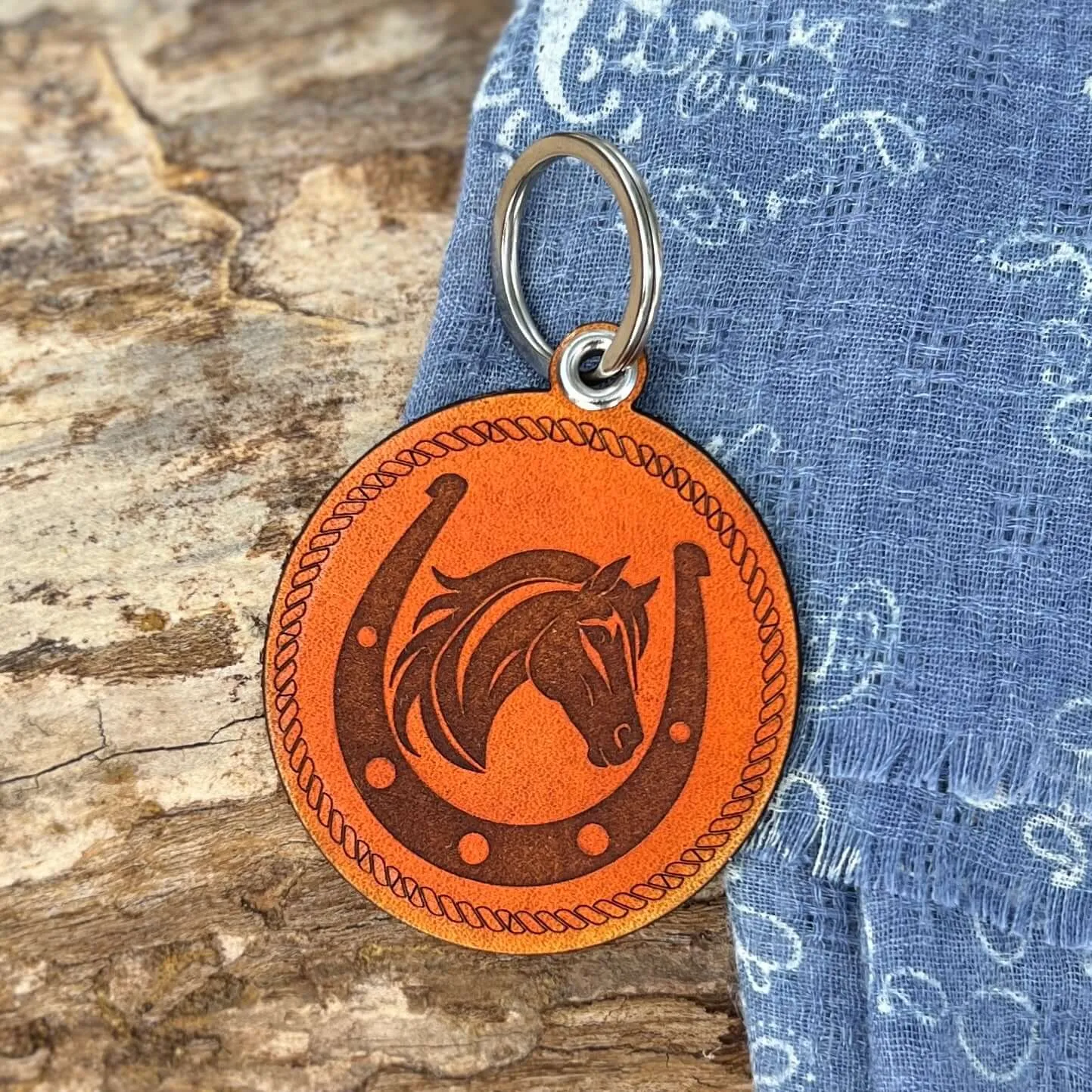 Leather Western Key Chain and Bag Charm