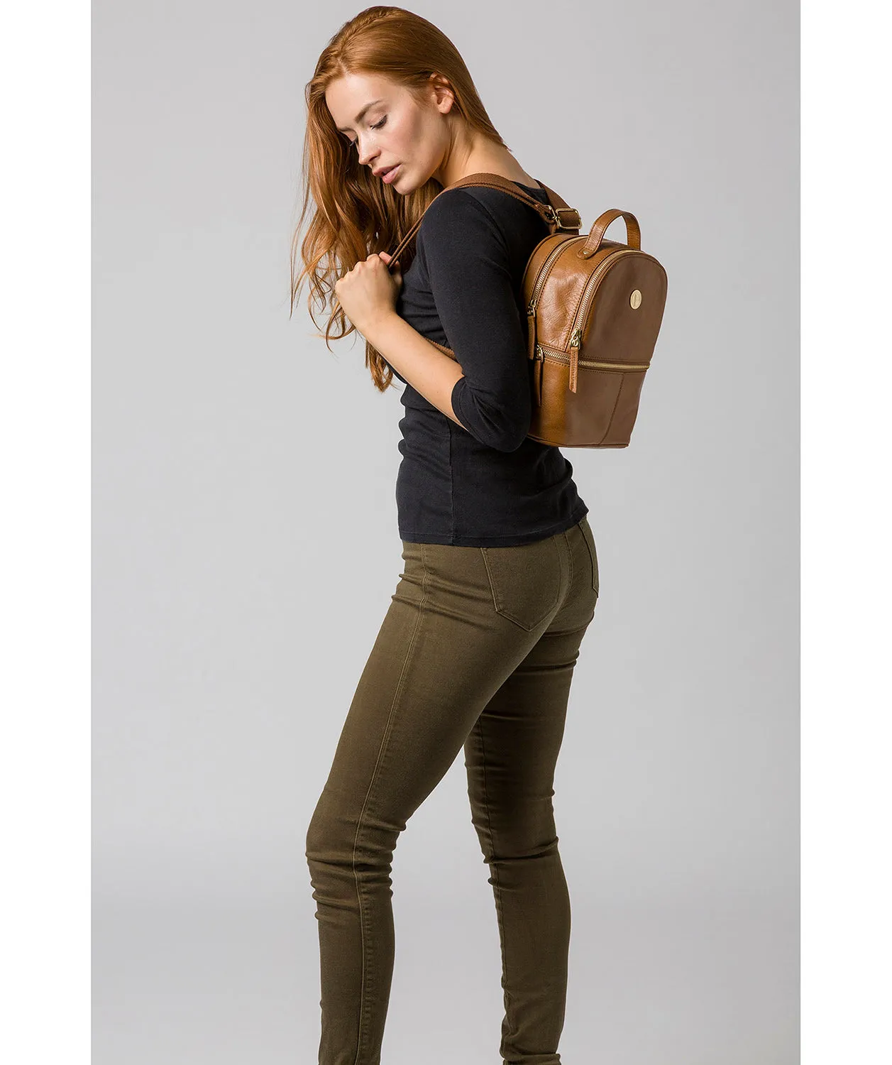 'Lunaria' Saddle Tan Leather Backpack