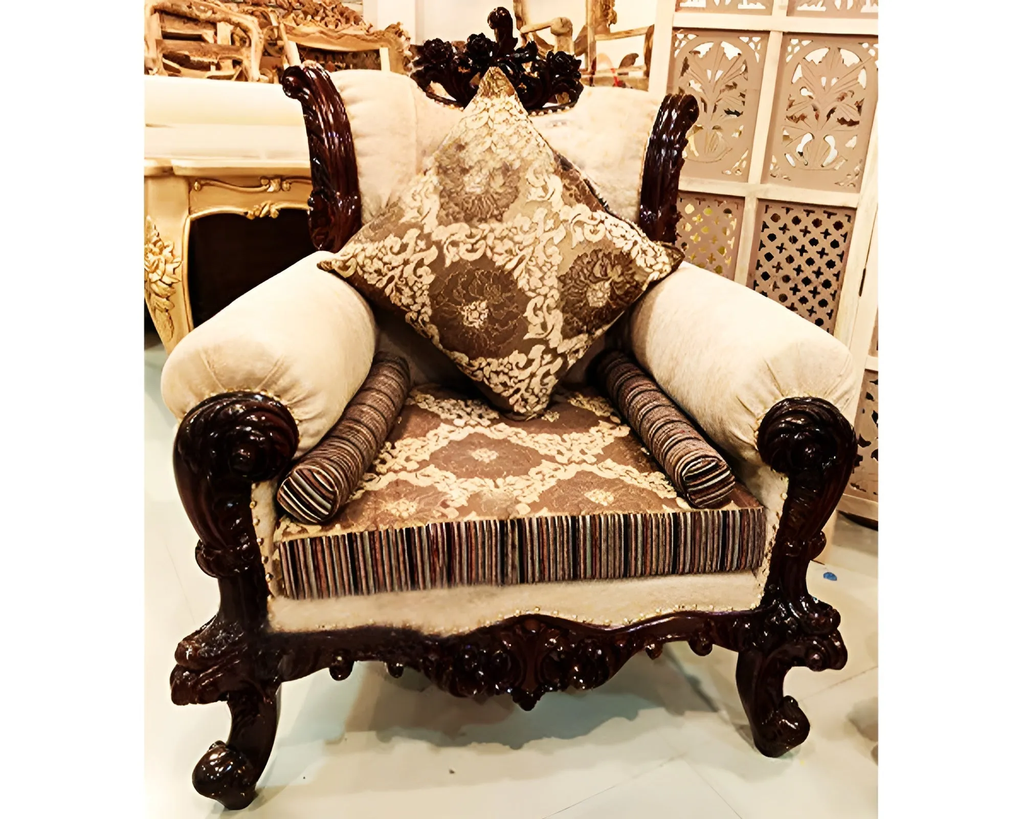 Luxury Solid Wood Hand Carved Sofa Set