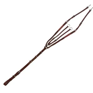 MARTINGALE BREASTPLATE ELASTIC 5-POINT LEATHER COLOR BROWN 