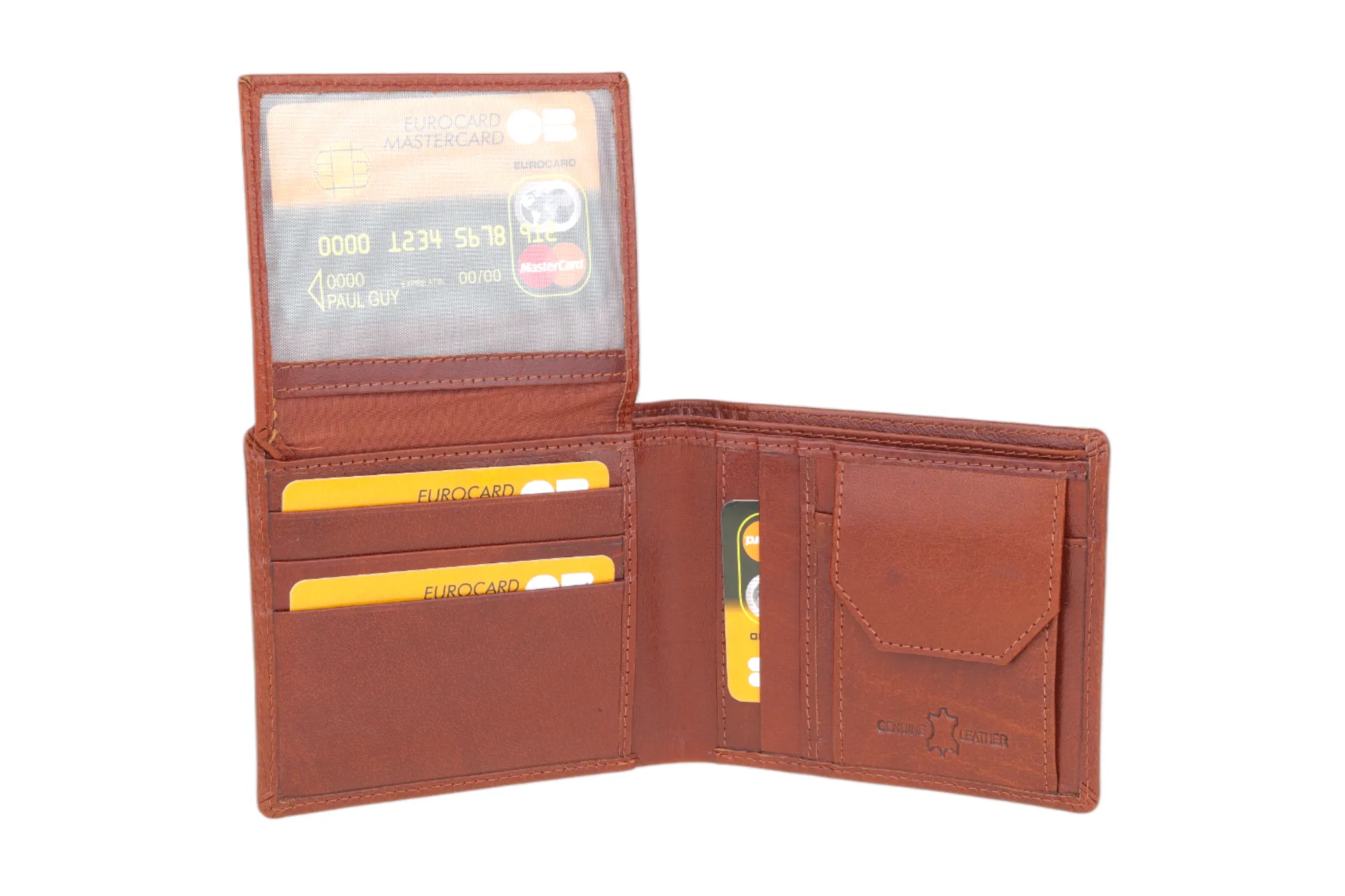 MENS LEATHER WALLET WITH KEY RING COMBO 94924 (BROWN)