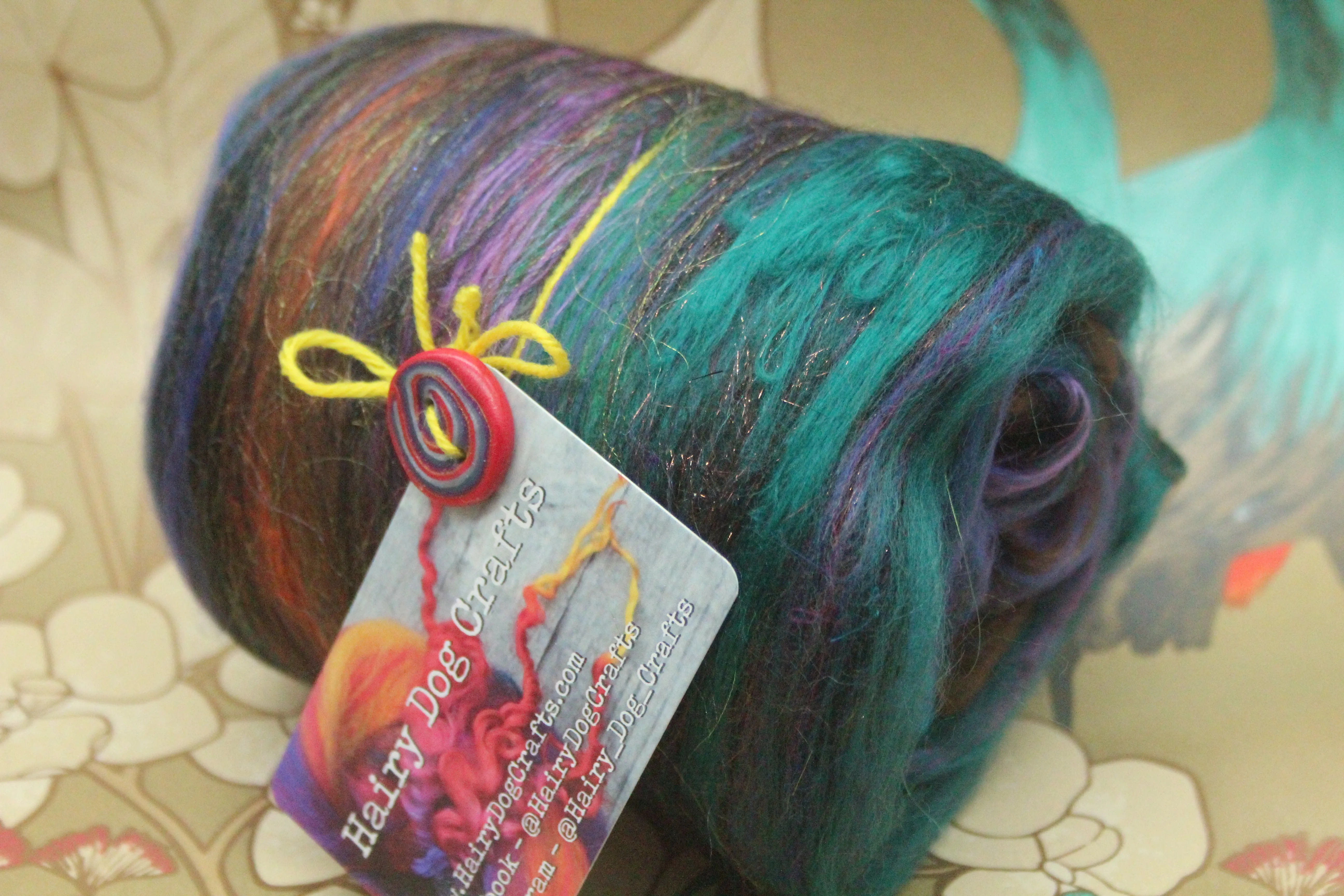 Merino Art Batt  - Black Brown Ultra-violet Green - 83 grams 2.9 oz - Wool for felting, spinning and weaving