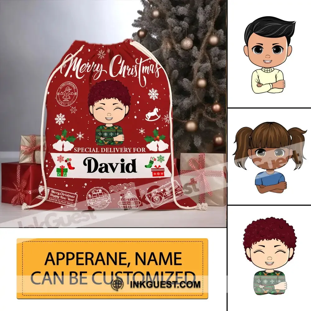 Merry Christmas Special Delivery For, Red Color - Personalized String Bag, Christmas Gift, Gift For Family