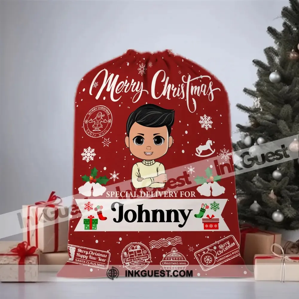 Merry Christmas Special Delivery For, Red Color - Personalized String Bag, Christmas Gift, Gift For Family