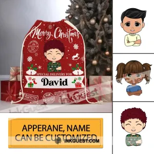 Merry Christmas Special Delivery For, Red Color - Personalized String Bag, Christmas Gift, Gift For Family