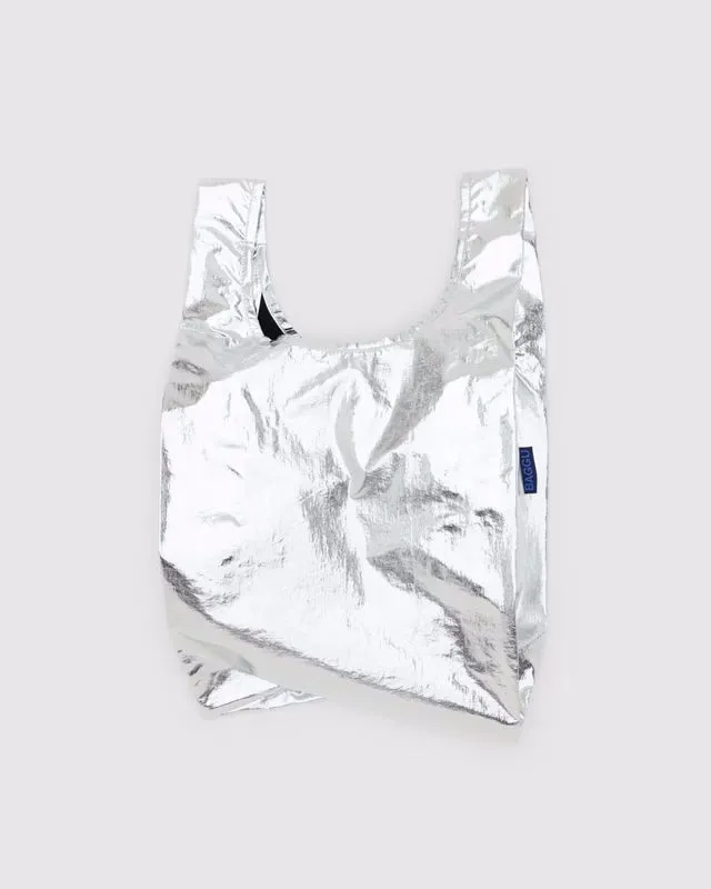 Metallic Silver Mini Reusable Bag