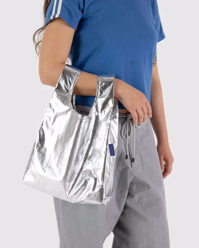 Metallic Silver Mini Reusable Bag