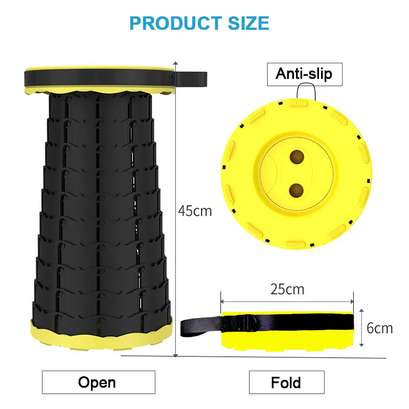 Mobile Plastic Collapsible Telescopic Rainbow Foldable Retractable Portable Folding Step Stool