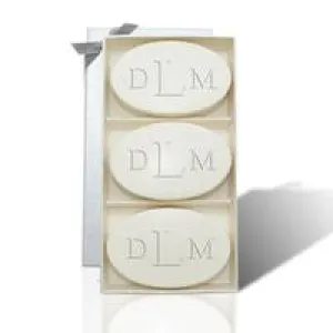 MONOGRAM SIGNATURE SPA OVAL SOAPS SET OF 3