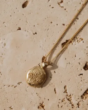 Mushroom Necklace Gold