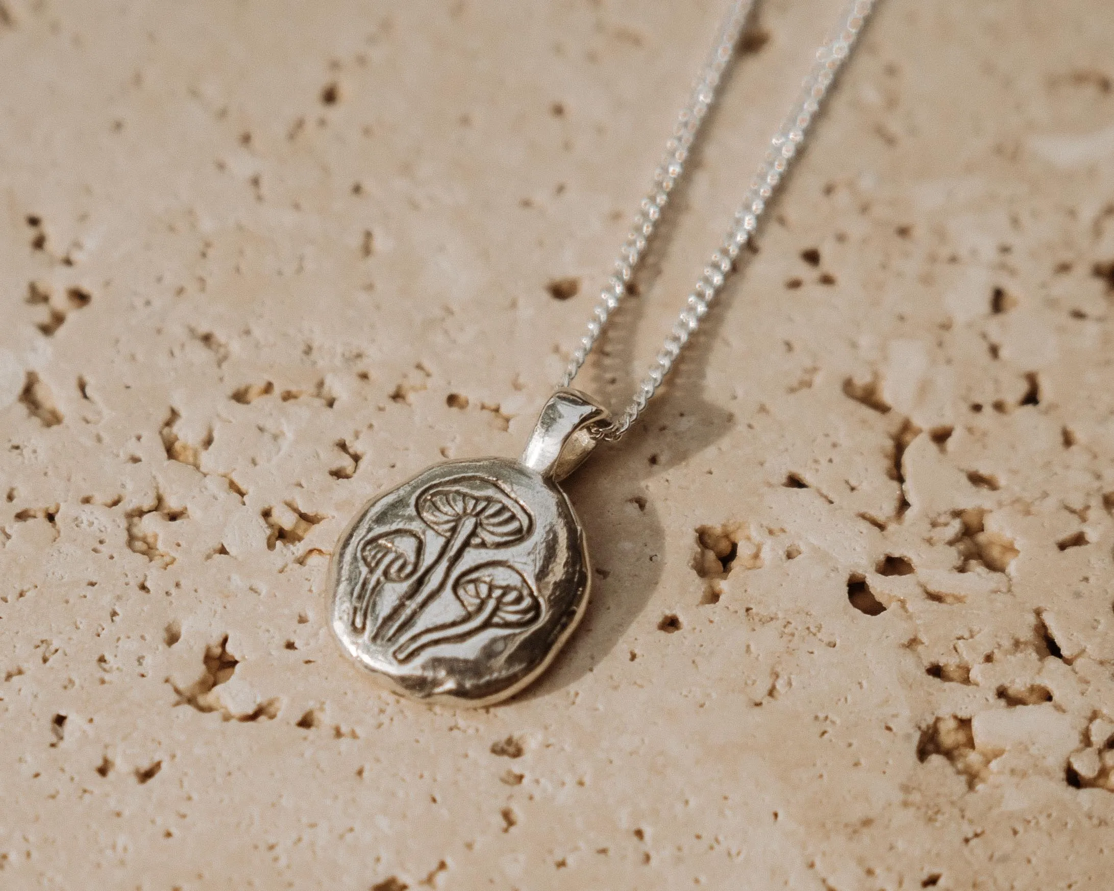 Mushroom Necklace Gold
