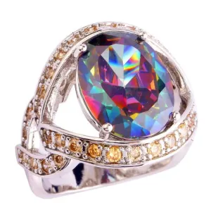 Mystic Topaz and Citrine Ring