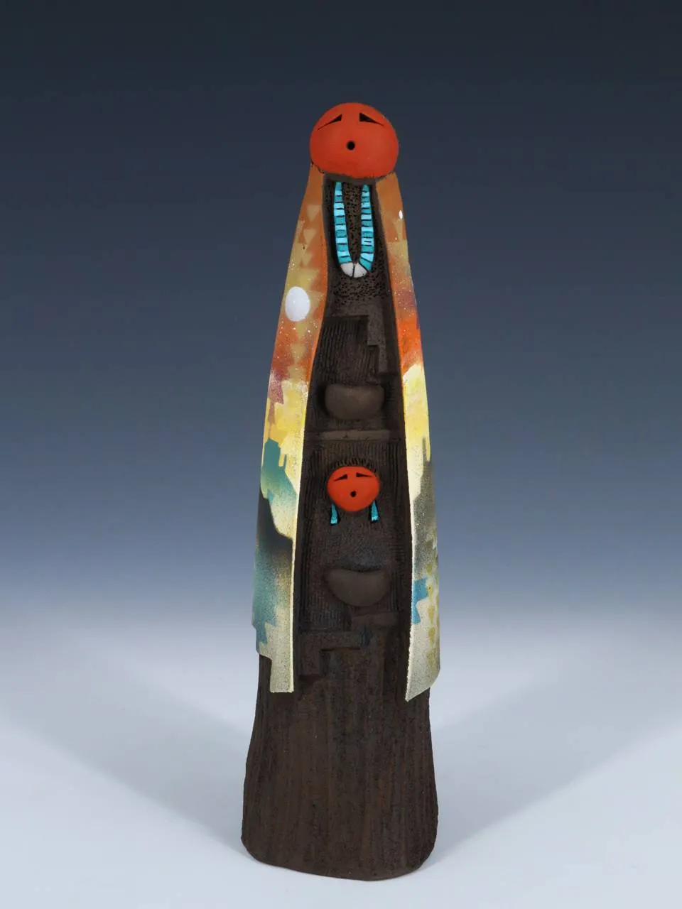 Native American Clay Mother One Baby Pottery Figural Doll