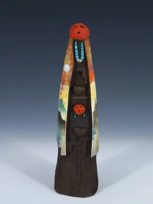 Native American Clay Mother One Baby Pottery Figural Doll
