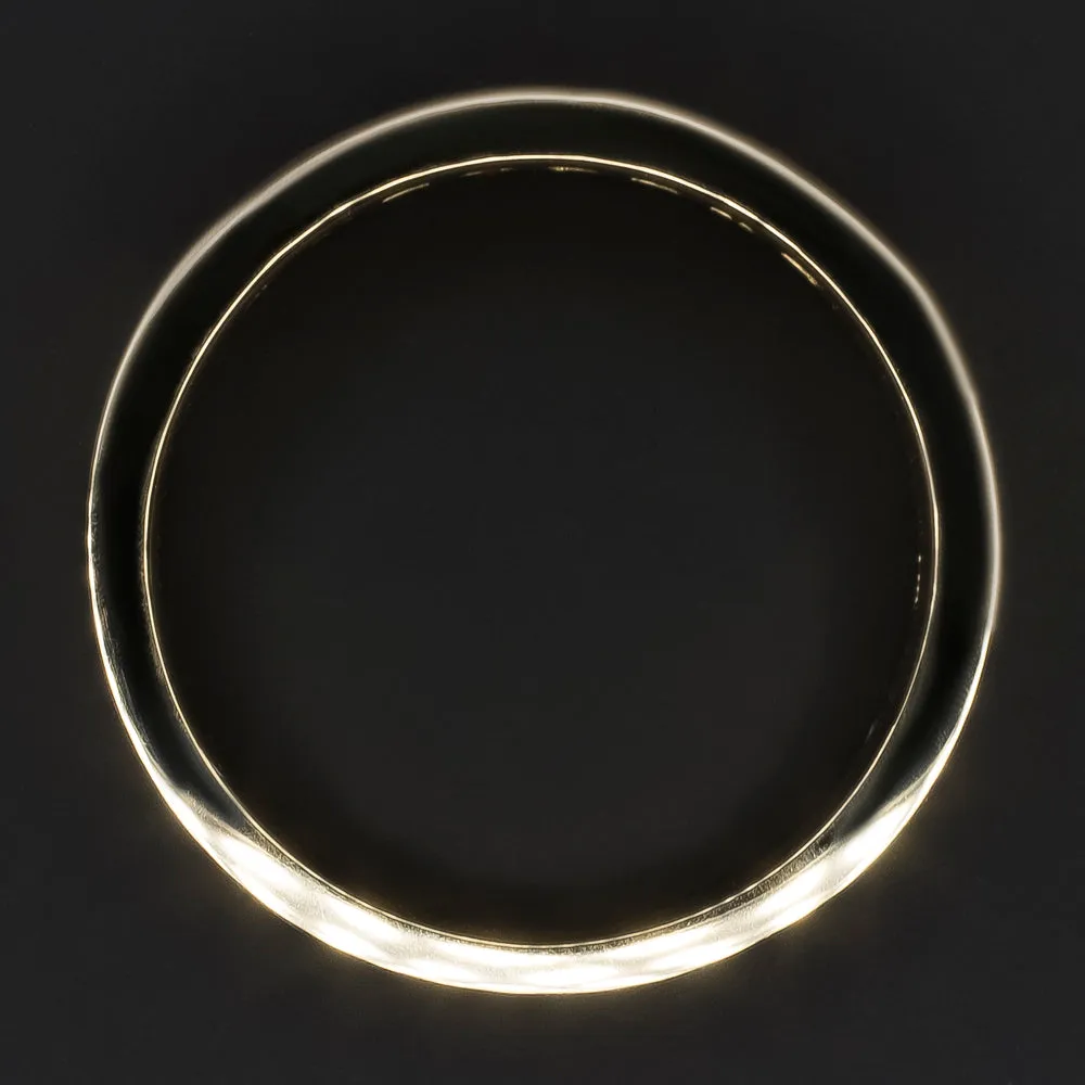 NATURAL ORANGE SAPPHIRE STACKING RING YELLOW GOLD WEDDING BAND BAGUETTE CUT
