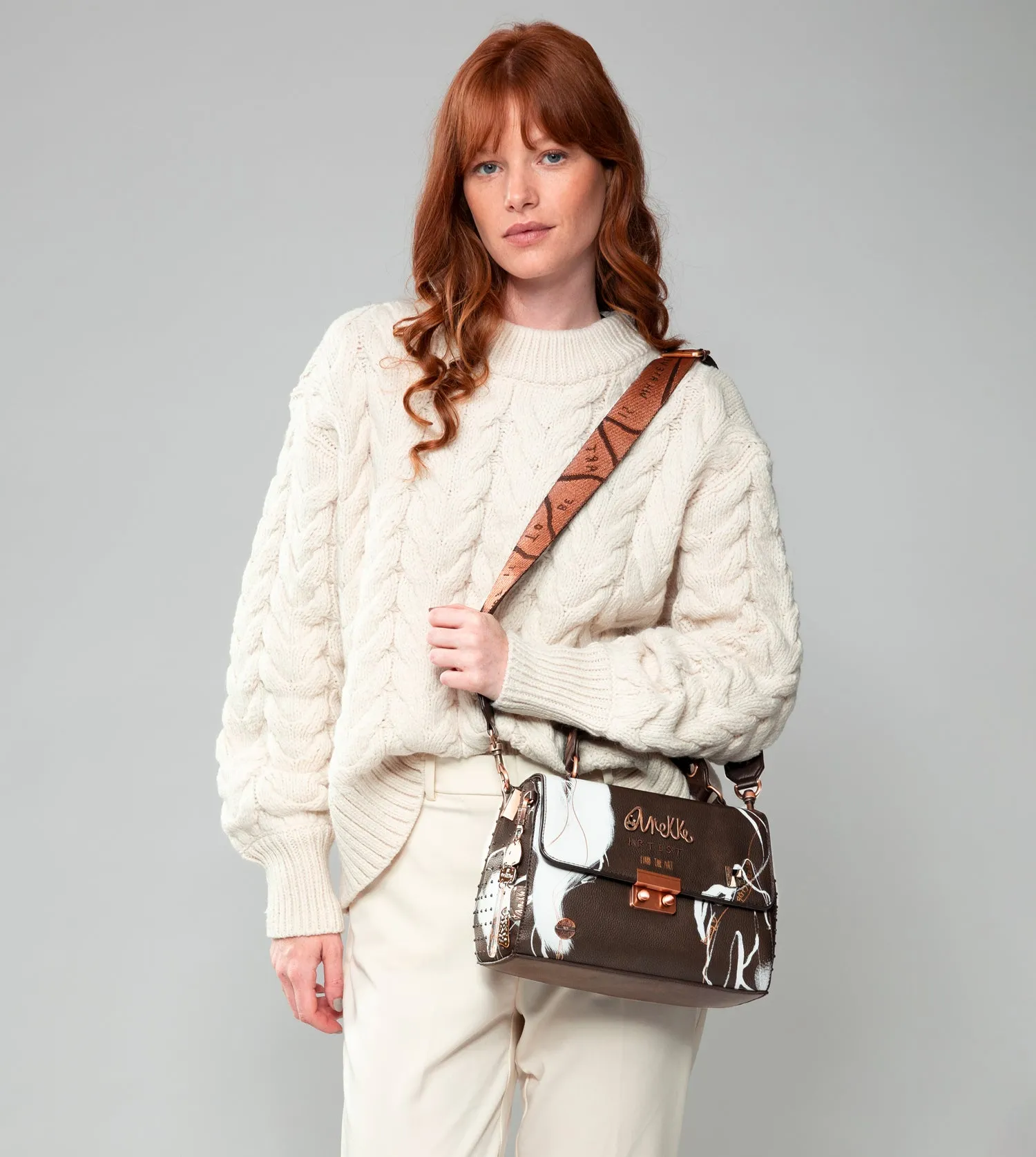 Nature Shodō brown flap bag