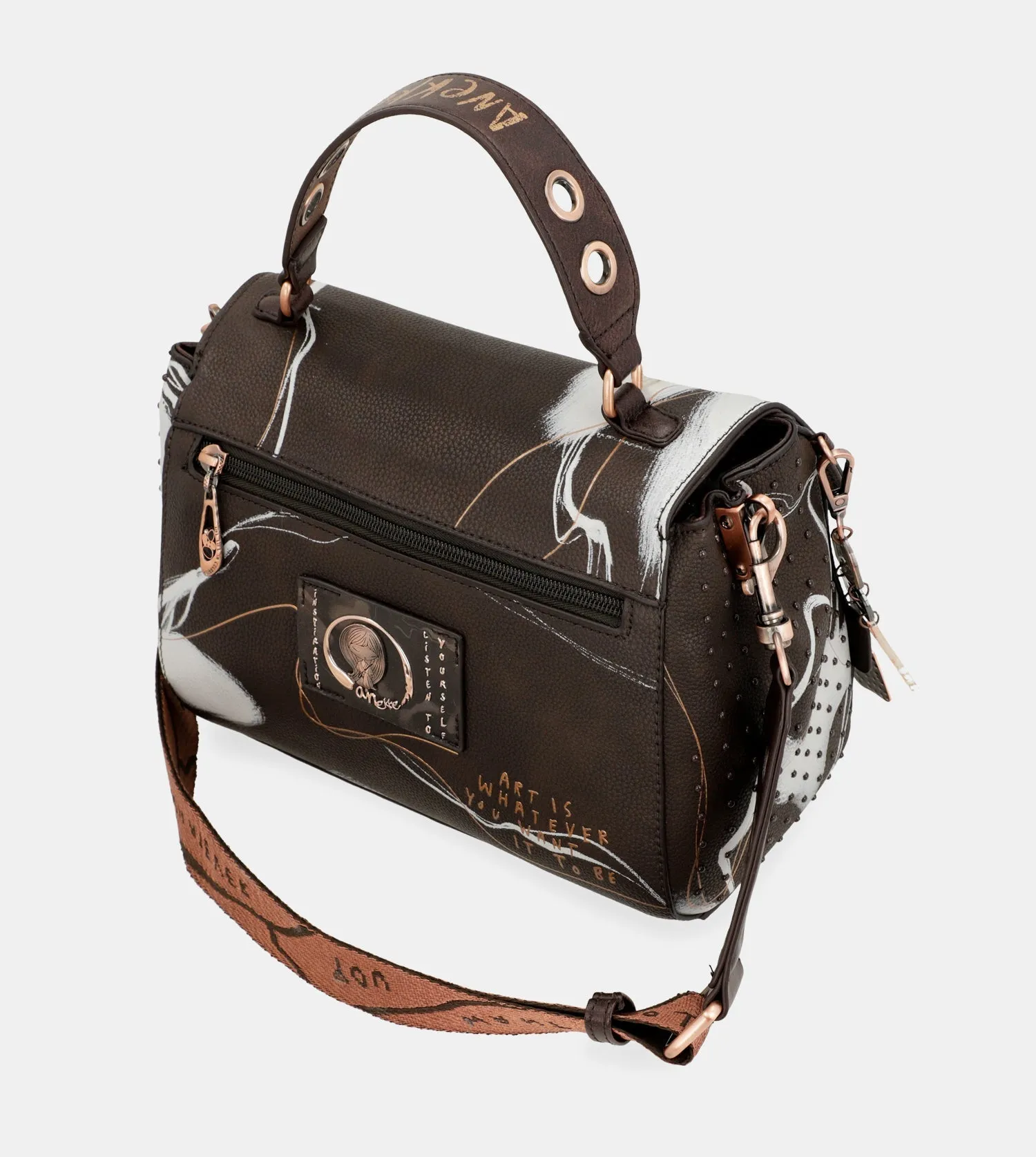 Nature Shodō brown flap bag