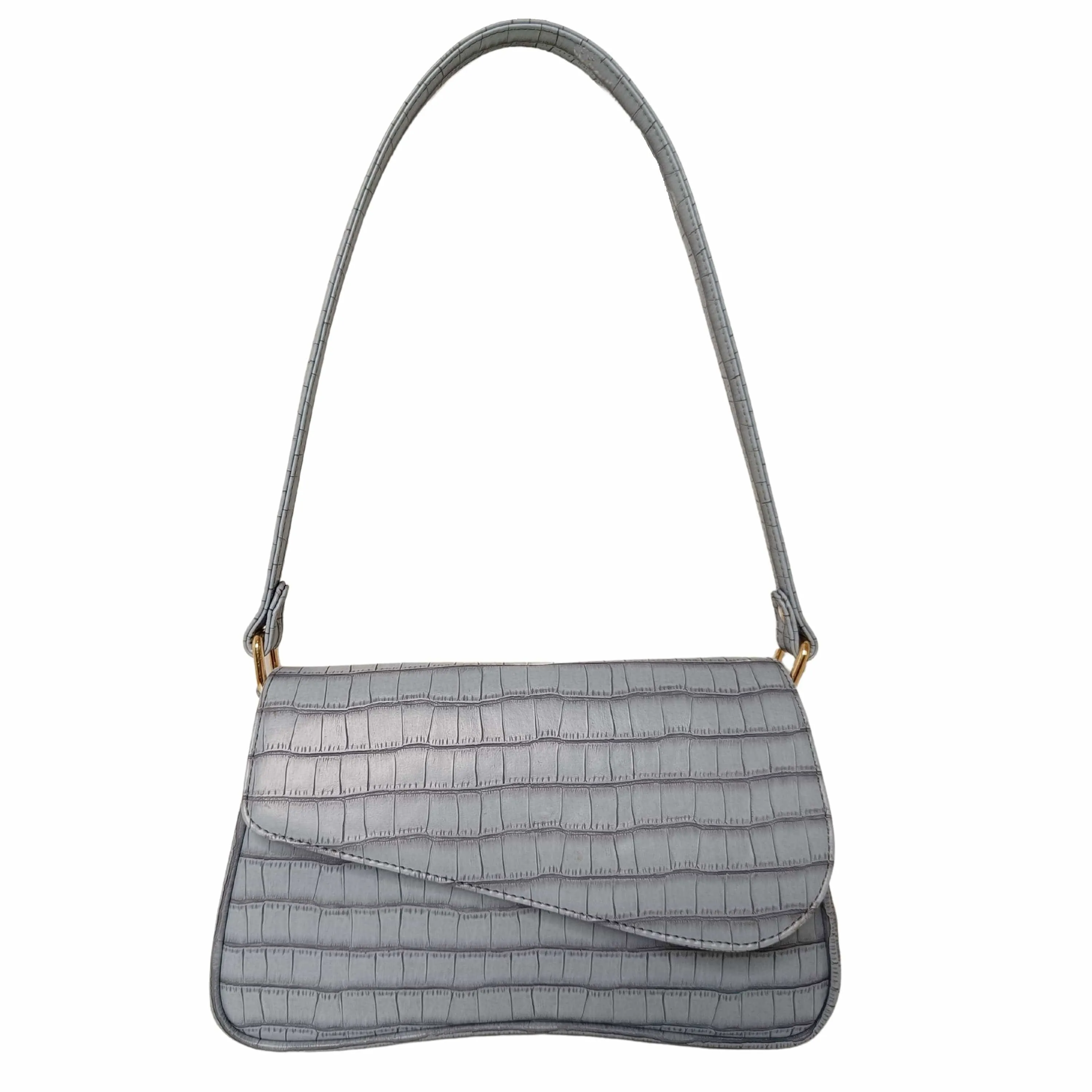 New Croco Flap Shoulder Bag