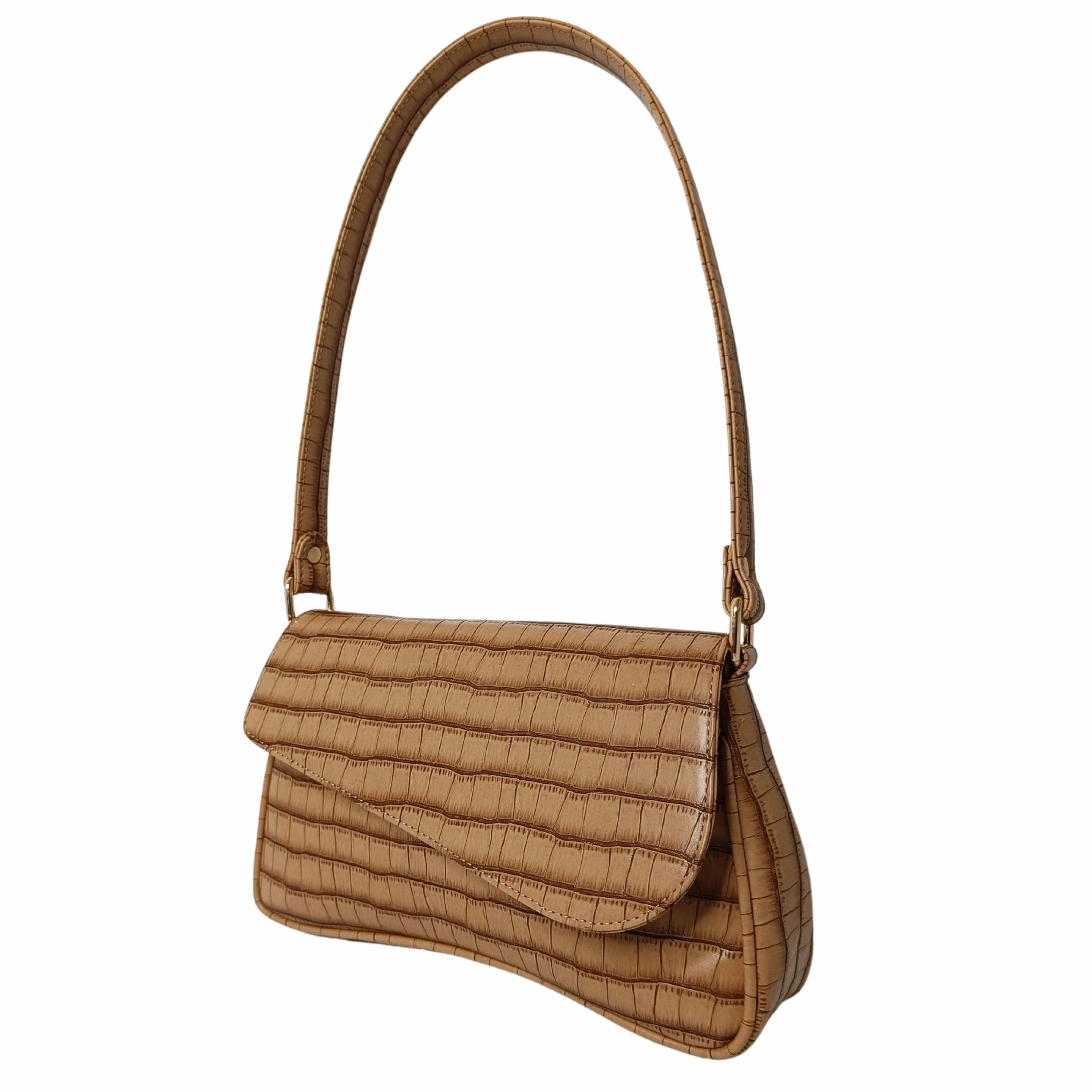 New Croco Flap Shoulder Bag