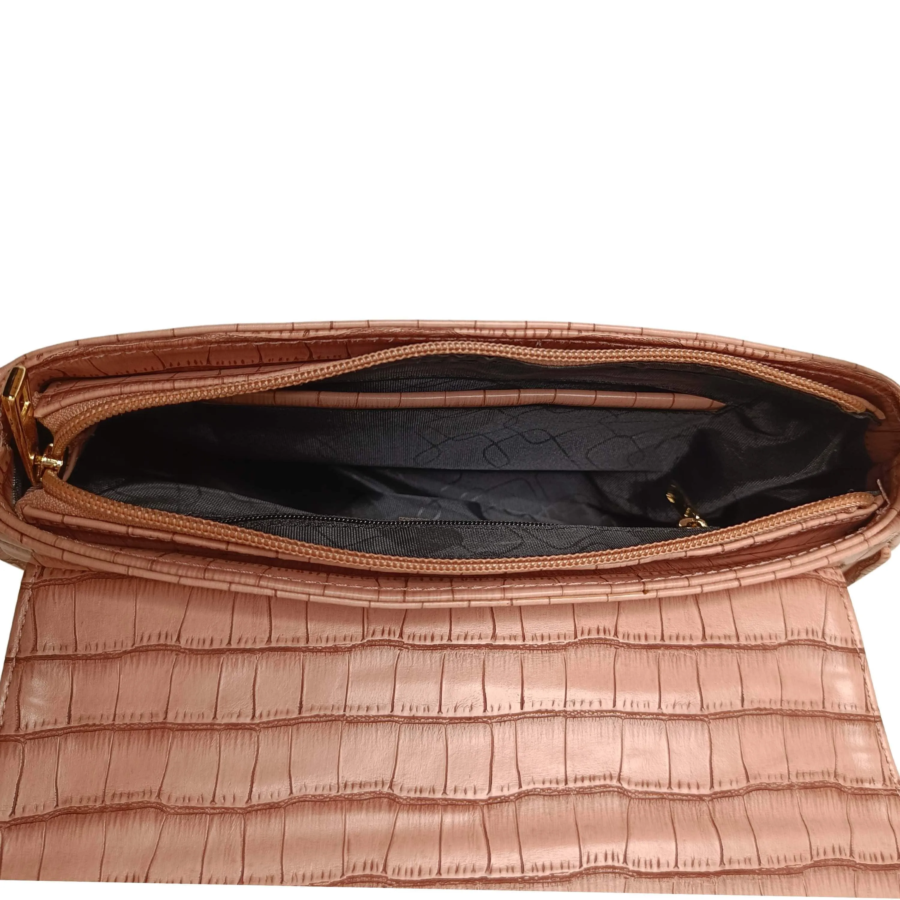 New Croco Flap Shoulder Bag