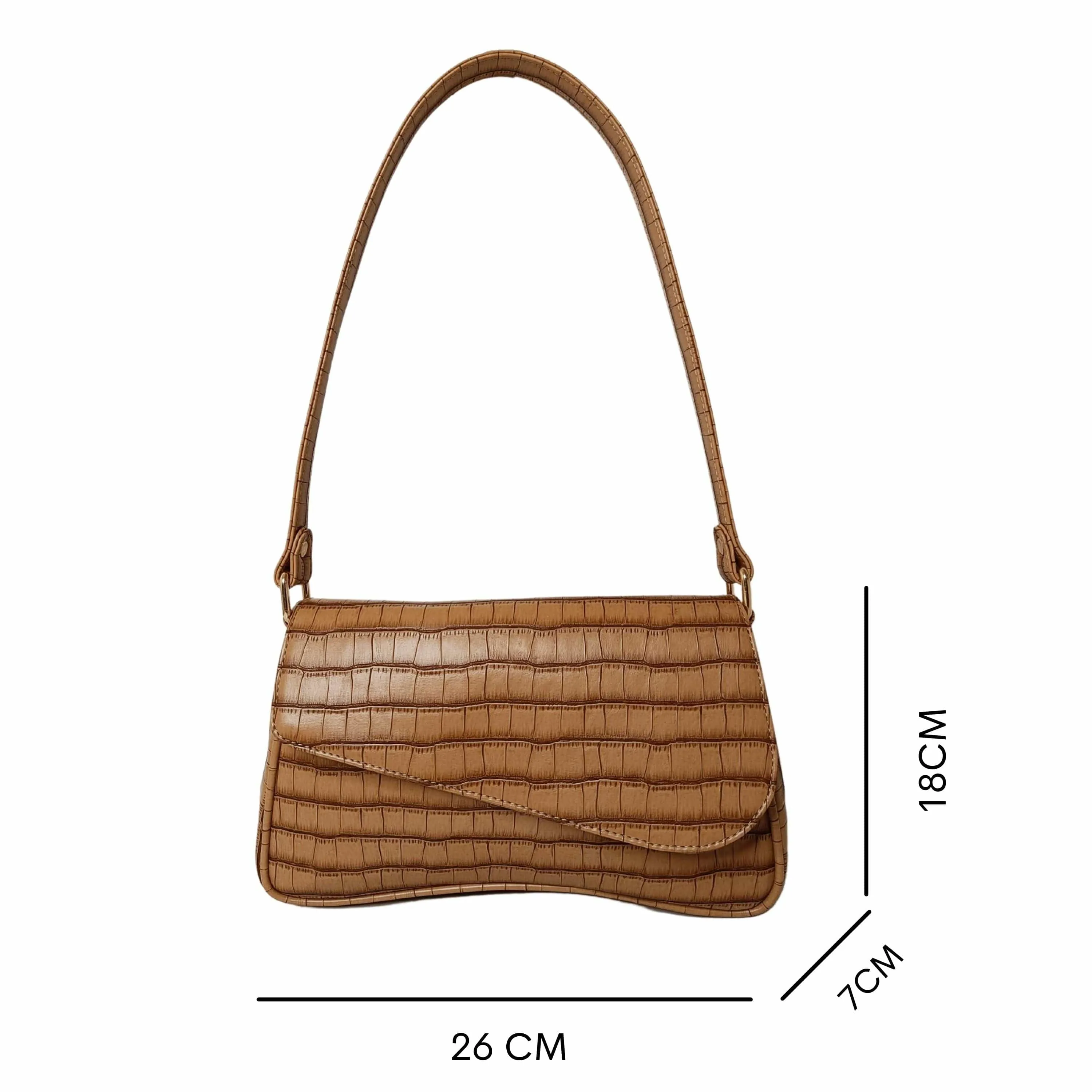 New Croco Flap Shoulder Bag