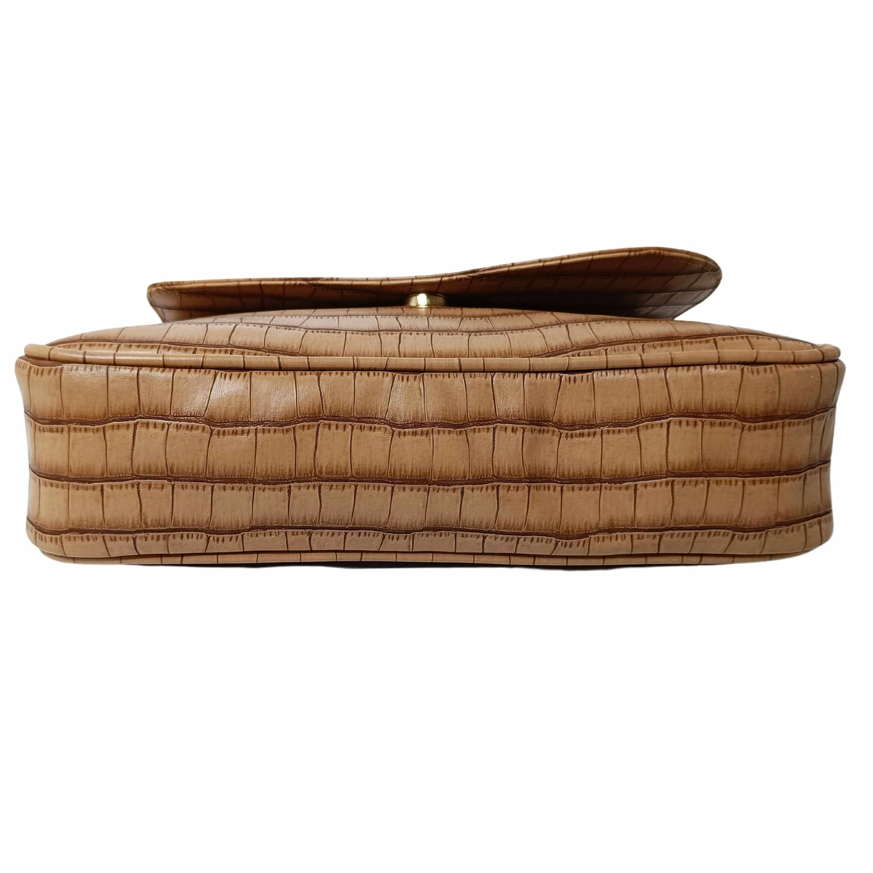 New Croco Flap Shoulder Bag