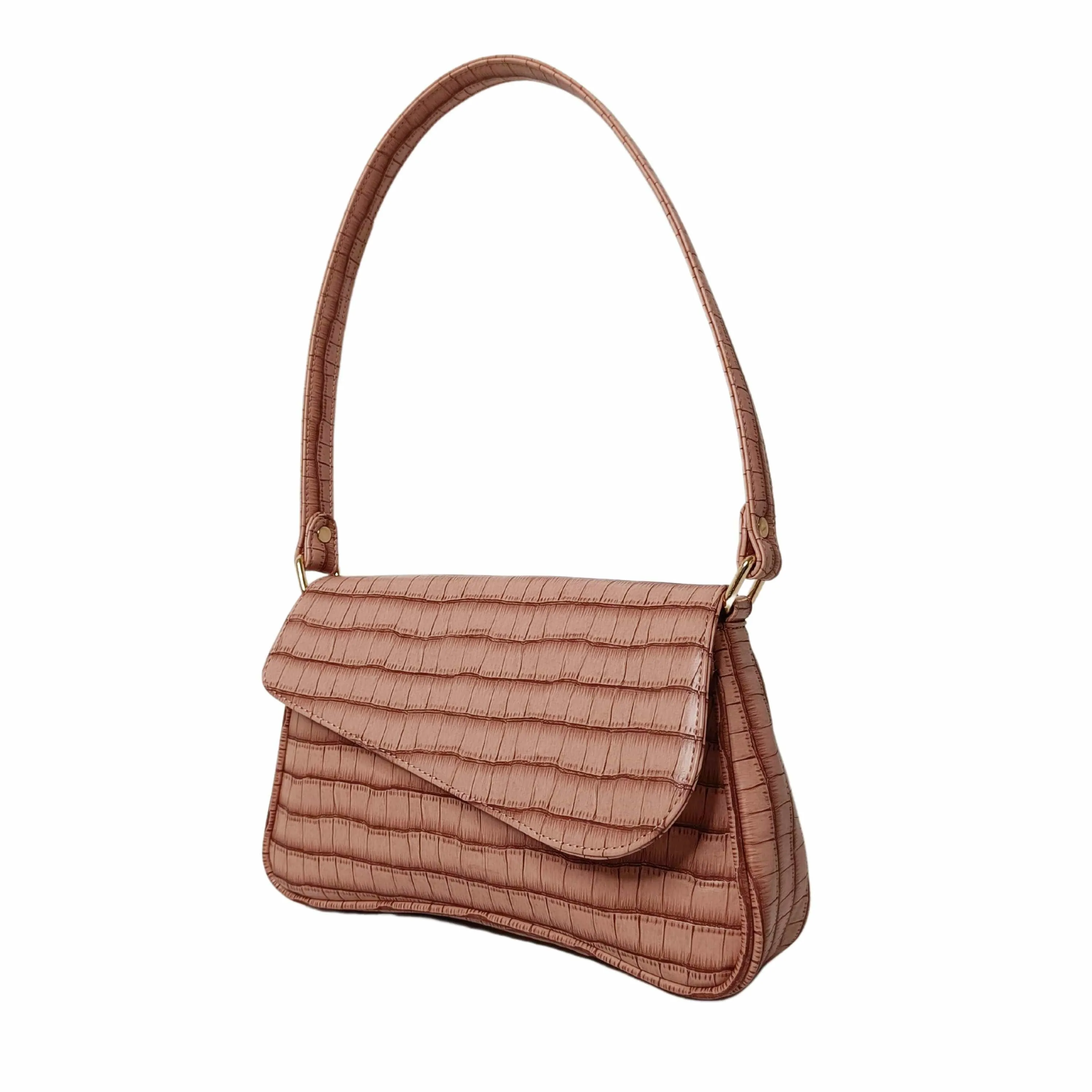 New Croco Flap Shoulder Bag