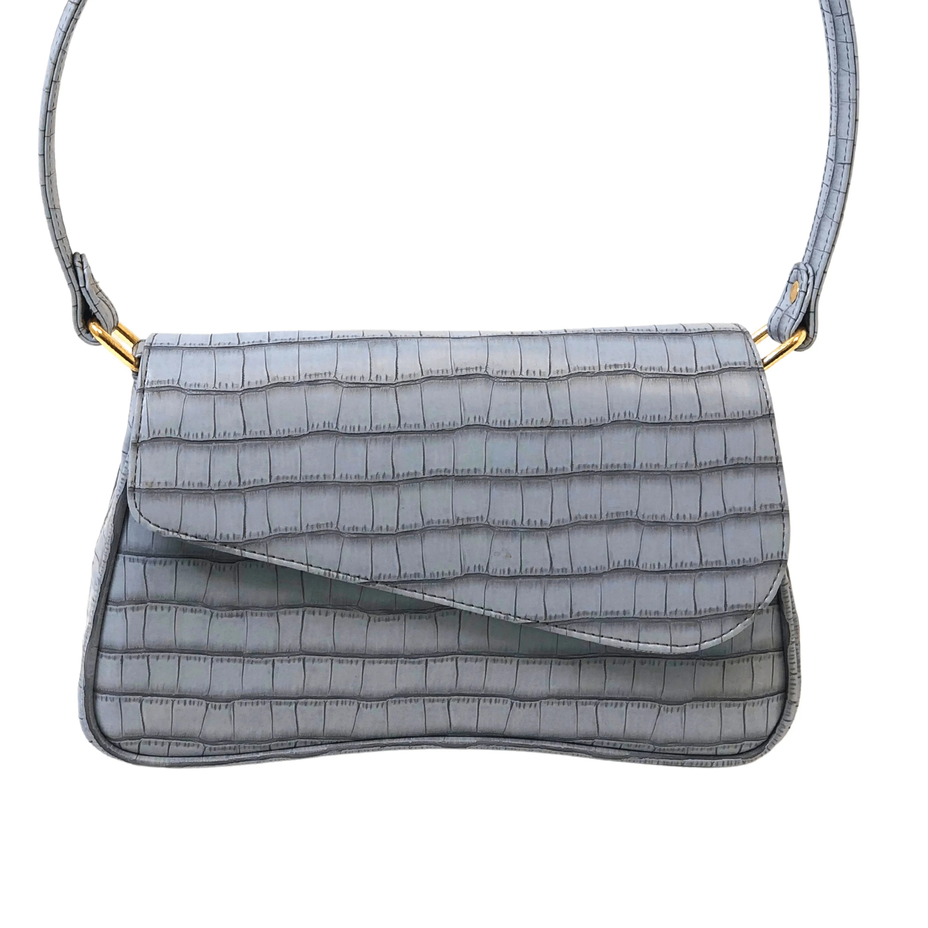 New Croco Flap Shoulder Bag