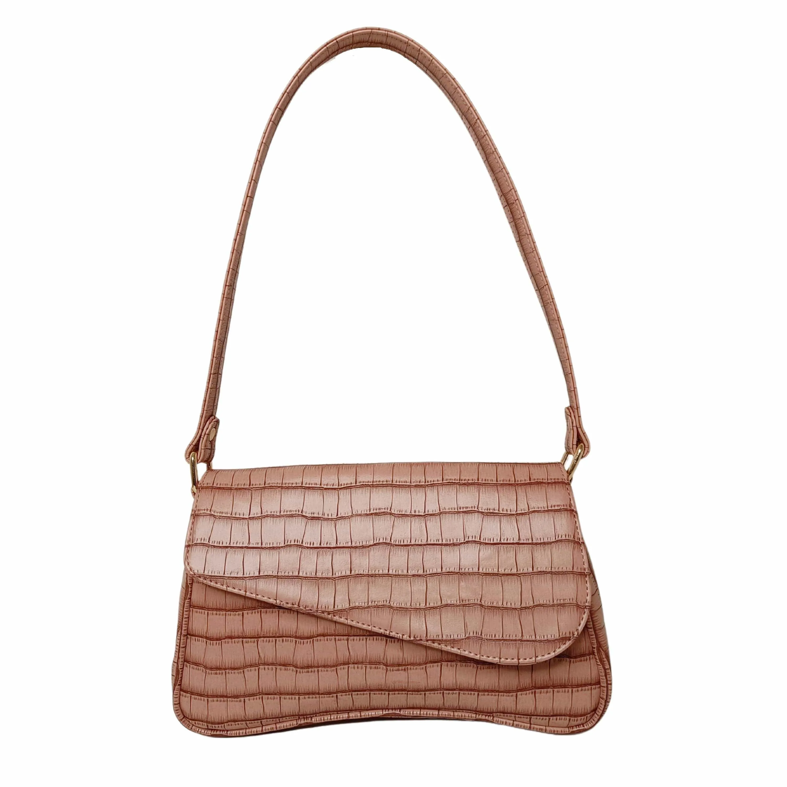 New Croco Flap Shoulder Bag