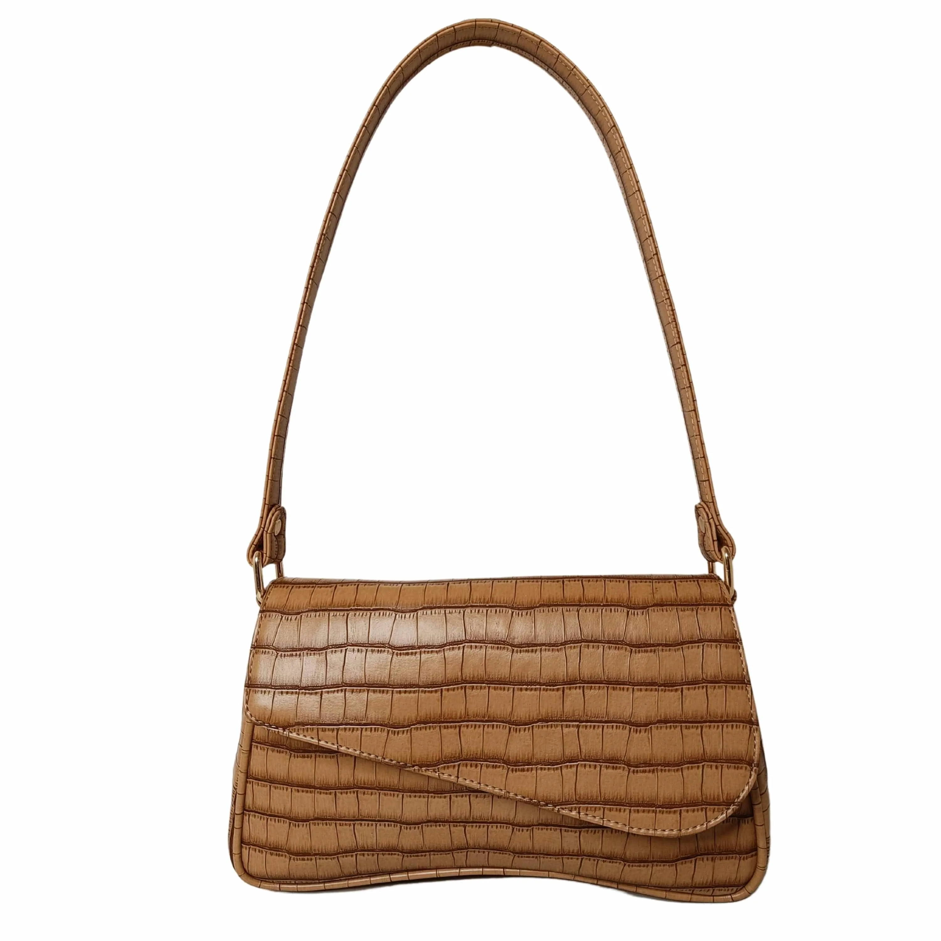 New Croco Flap Shoulder Bag