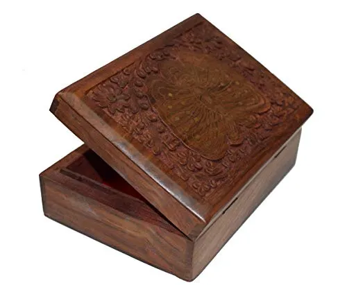 OM SHRI OM Rosewood Ladies Box Jewelry Organizer Handcrafted India Product Decorative Design
