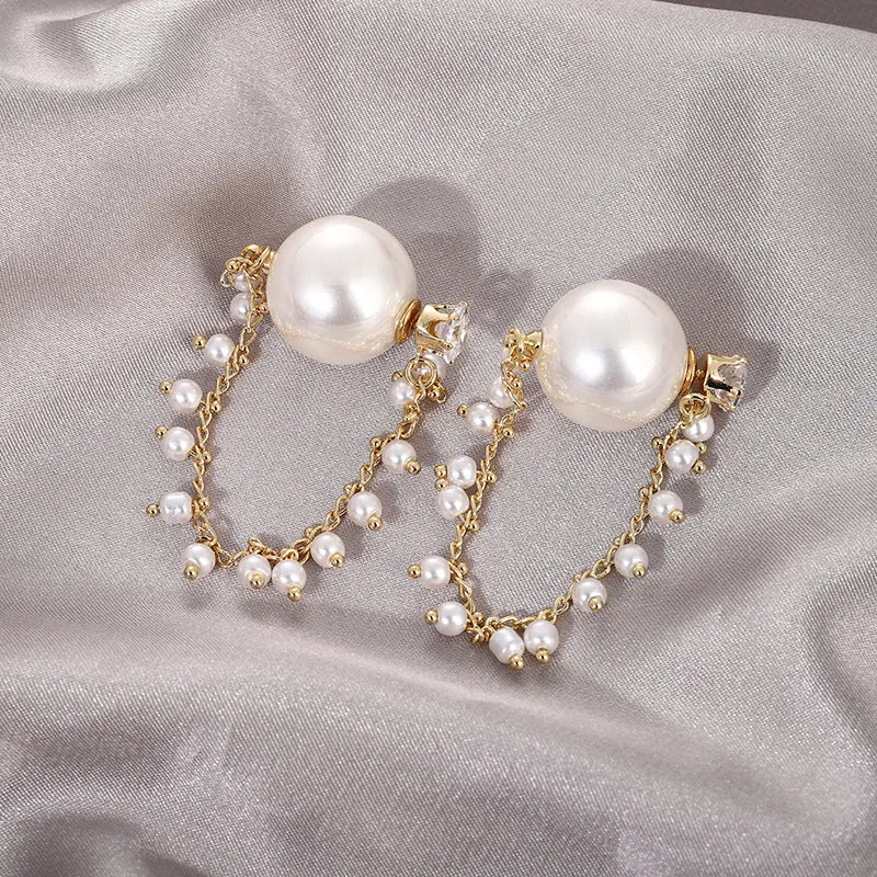 Pearl Chain Stud Earring