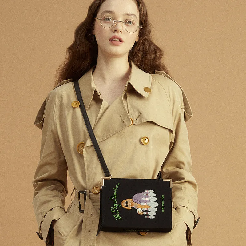 Personalized Art Grimoire Felt Embroidery Shoulder Bag