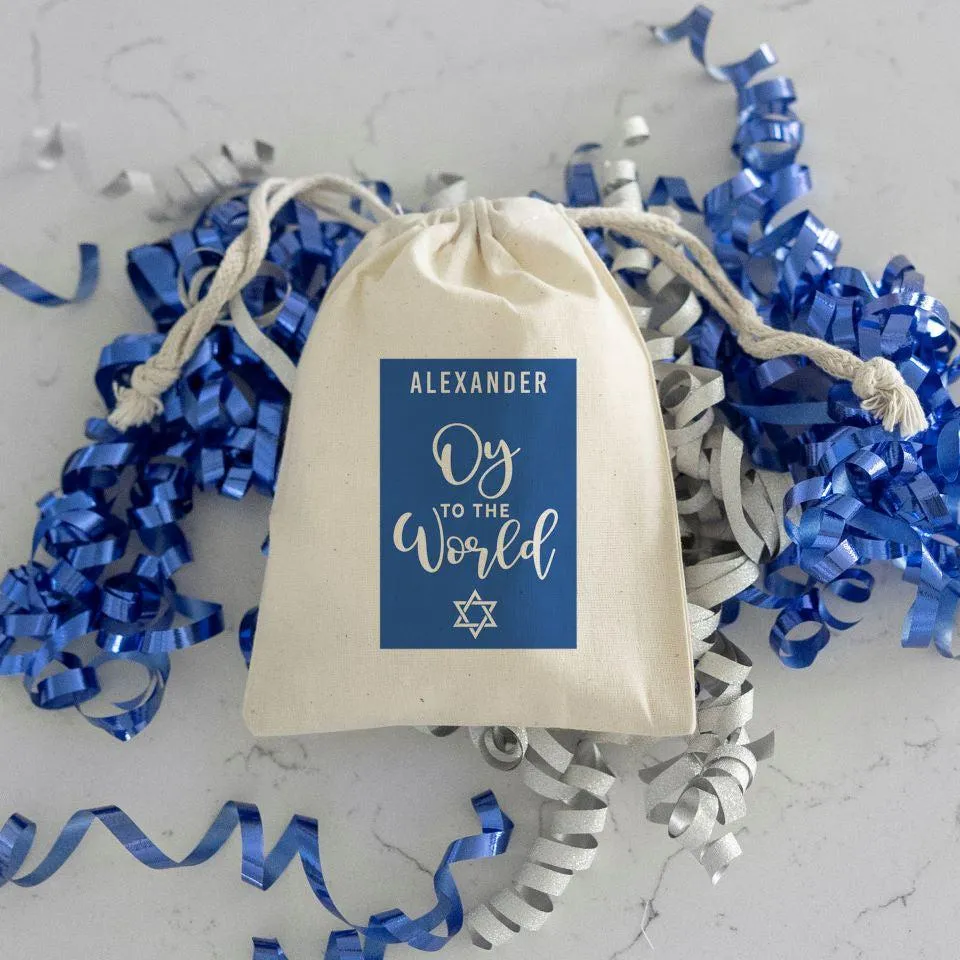 Personalized Hanukkah Drawstring Gift Bags