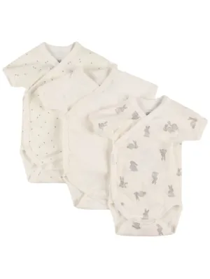 Petit Bateau   Set of 3 printed cotton bodysuits 