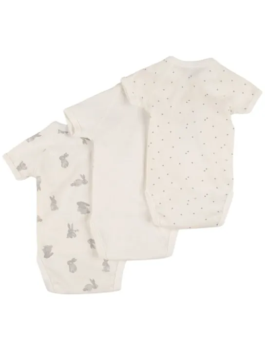 Petit Bateau   Set of 3 printed cotton bodysuits 