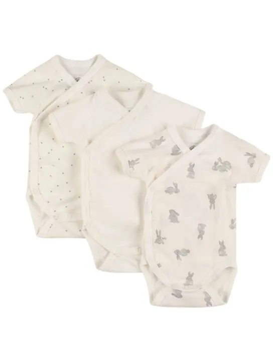 Petit Bateau   Set of 3 printed cotton bodysuits 