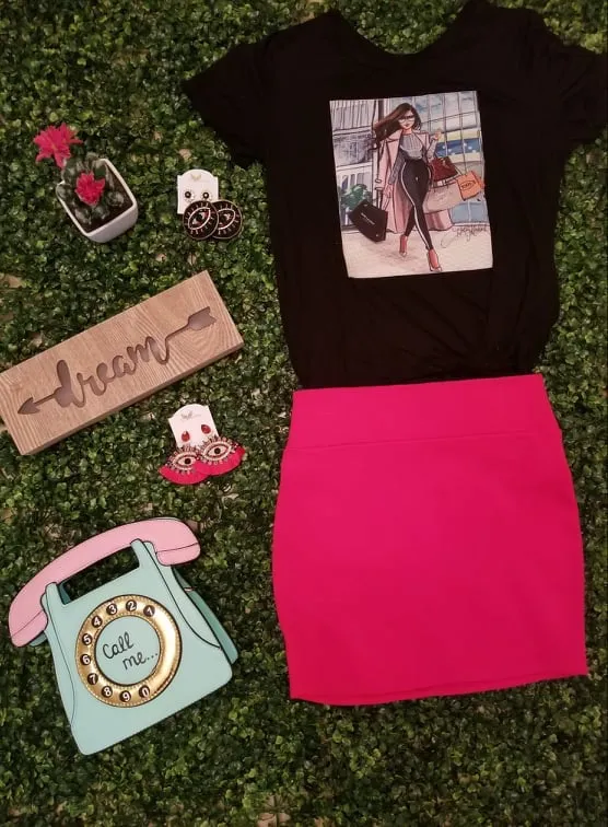 Print Tee 3D Girl Shopping Shirt
