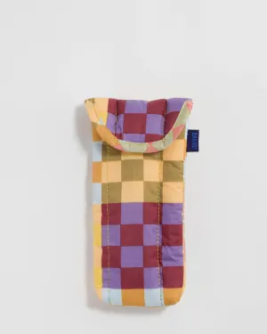 Puffy Glasses Sleeve - Medium Check Multi