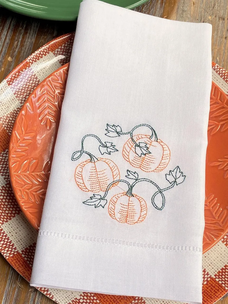 Pumpkin Vine Cloth Napkins - Set of 4 napkins