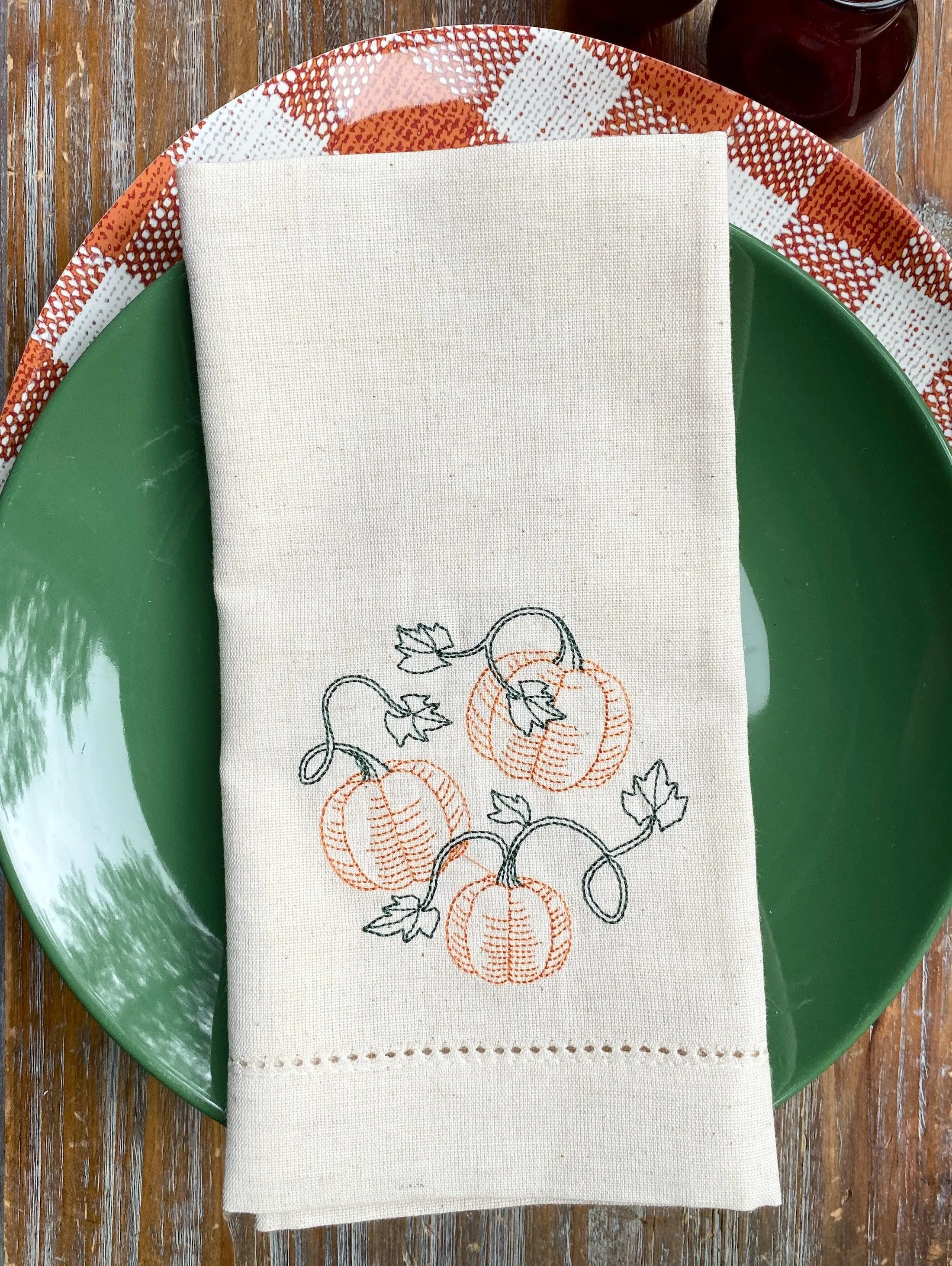 Pumpkin Vine Cloth Napkins - Set of 4 napkins
