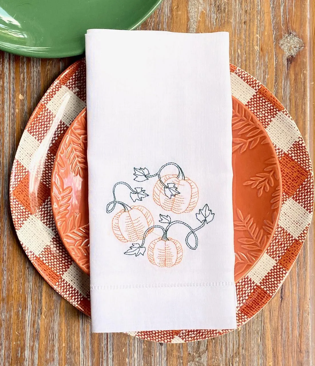 Pumpkin Vine Cloth Napkins - Set of 4 napkins