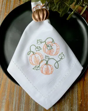 Pumpkin Vine Cloth Napkins - Set of 4 napkins