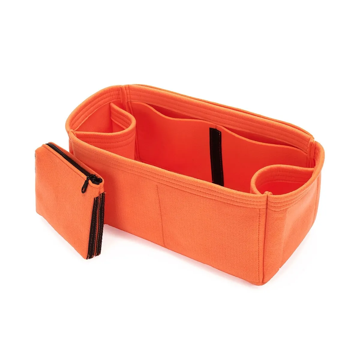 Purse Organizer Insert for Celine Horizontal Cabas, Bag Organizer with Zipper Middle Pouch and Double Bottle Holders